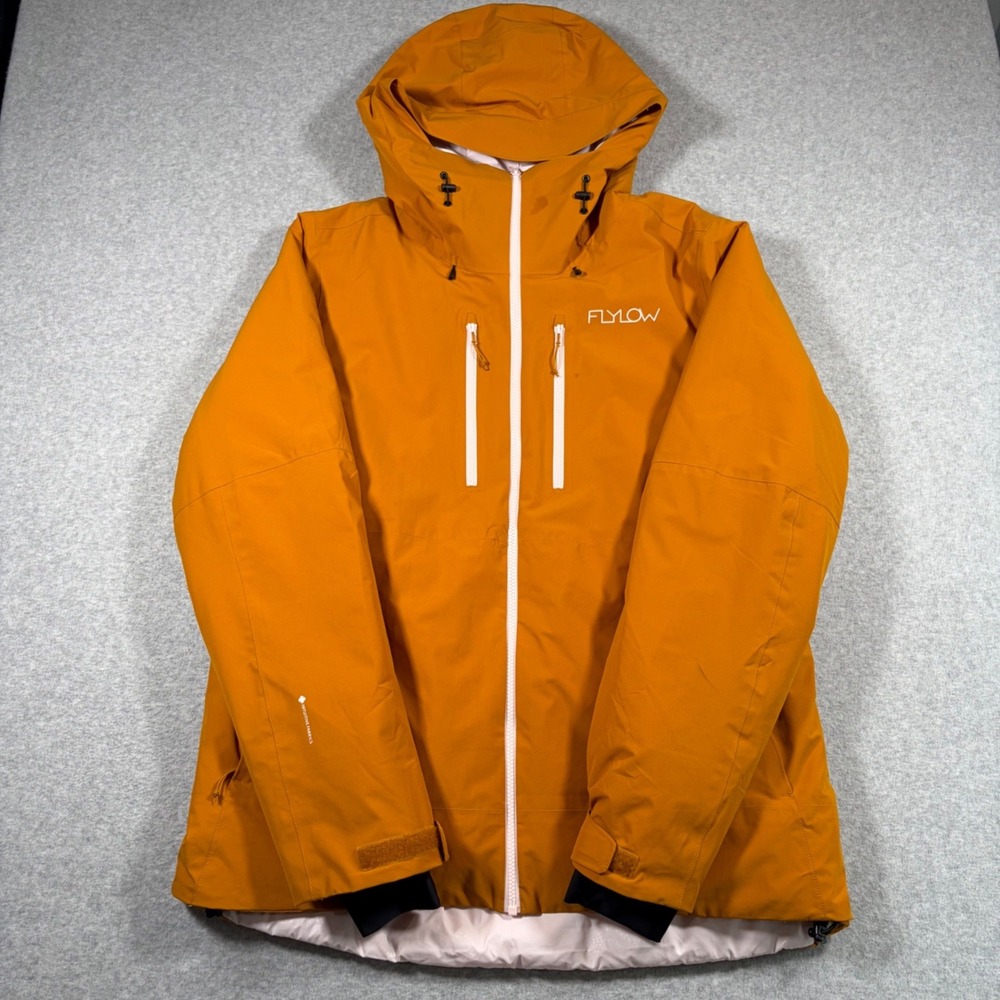 Flylow Avery Jacket Women XL Orange Intuitive Fabrics Ski Snowboard Hooded Shell